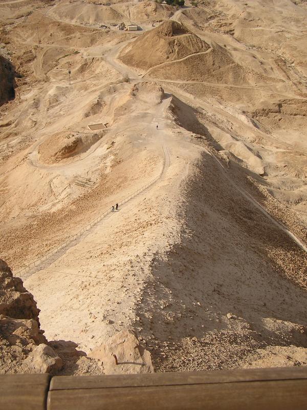 the view down the Roman built ramp