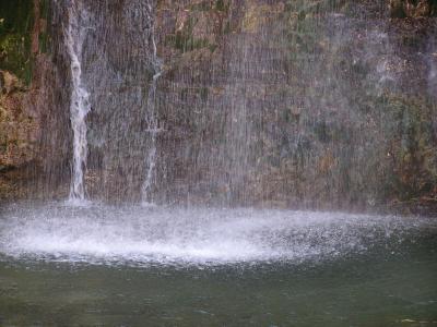 falls hitting the pool below