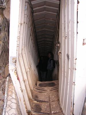 Bunker entrance on top of hill overlooking Syrian border