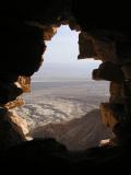 hole in the wall across the Dead Sea valley