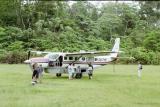 Plane just landed at the Boca Manu Airport