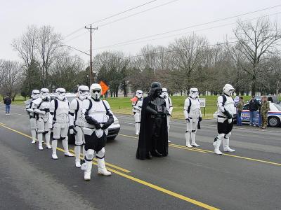 Storm Troopers protect Darth Vader