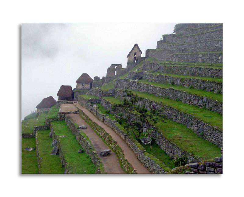 Machu Picchu Terraces and Huts