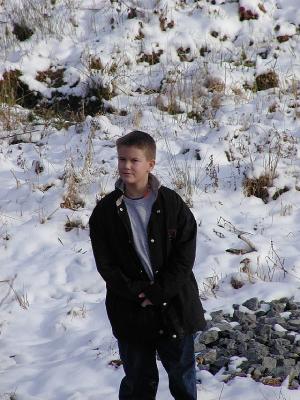 Dillon in the snow
