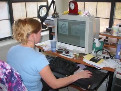 sue doing her computer graphics