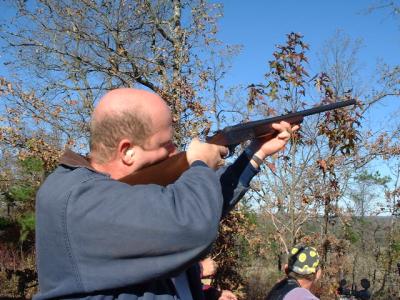 Ronnie shooting clay pigeons