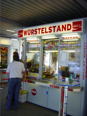 Würstelstand (sausage sale), Vienna, Austria  