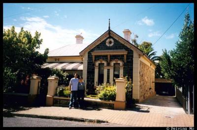 My penpal and her husband in front of their house, Adelaide