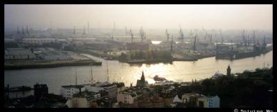 Busy port of Hamburg