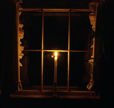 A candle in the window