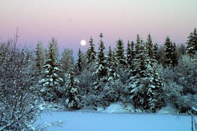 Fairbanks: December Moonrise