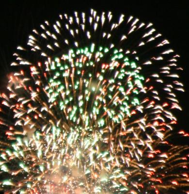 Fireworks Over the Hudson River in Lower Manhattan