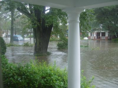 Our friends Sid and Pam Kitterman experienced some flooding at their house in Norfolk, VA during Hurricane Isabel - a view from their front porch