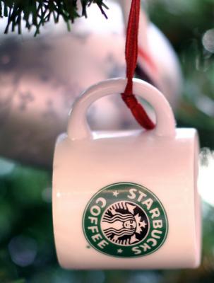 Starbucks Ornament
Tracy works at Starbuck's, and it was where we met about eight years ago.  Soooo, I wanted to use a Starbucks image today, since it is our seventh wedding anniversary!