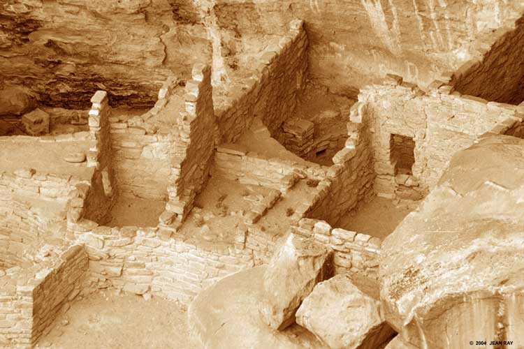 Mesa Verde Ruins in Sepia