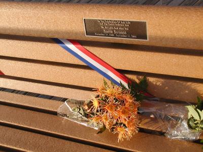 A funeral for Sept 11 victim was taken place on this chair an hour ago