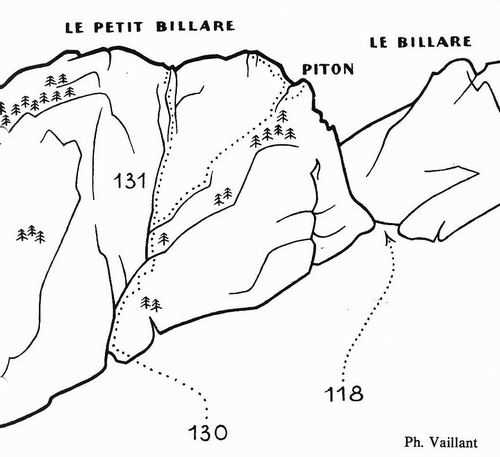  069-Petit Billare, couloir N.O.-It. 128/. 129/. 130/. 131/.