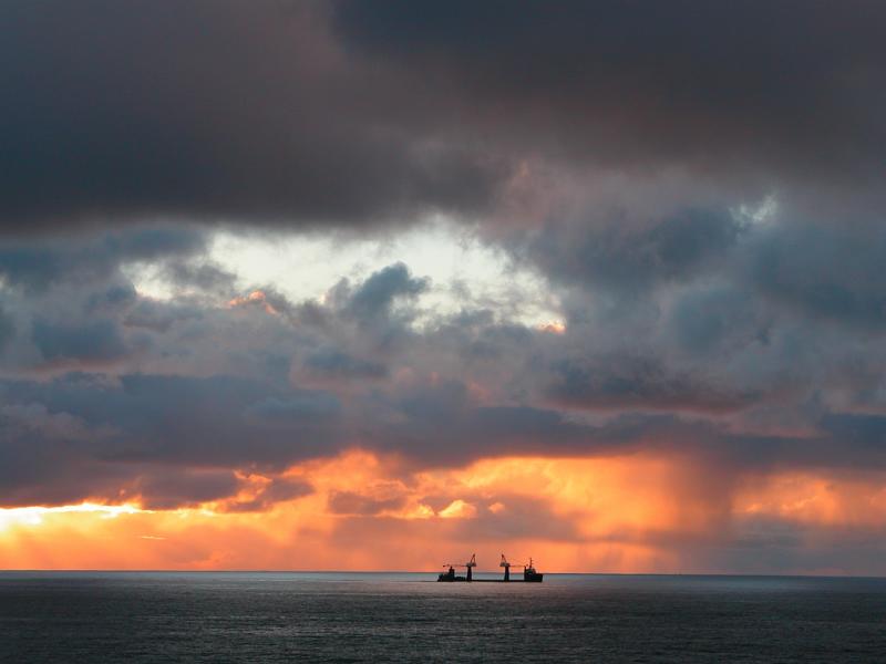 Nov 20 sunset with barge