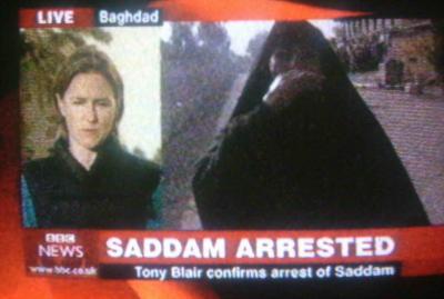 1st pics of saddams capture from CNN and BBC