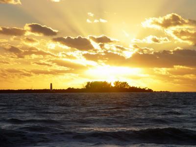 Egmont Key Lighthouse at sunset