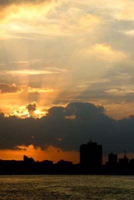 Sunset - view across to Vedado