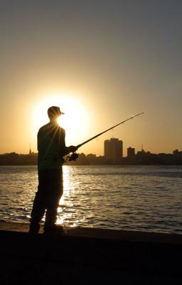 Fishing enthusiast aglow...
