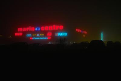 Shopping Center in the Fog