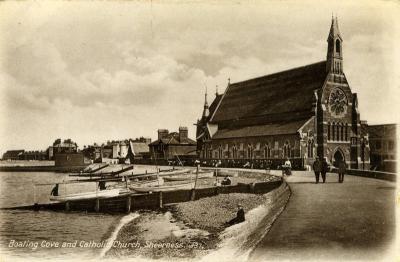 Boating Cove & Catholic Church 1912.
