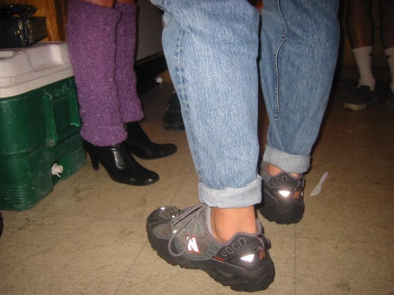 Ashleys leg warmers and Larrys pegged pants