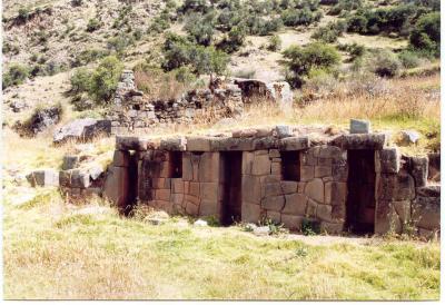 Remains of Inca housing at Intihuatana