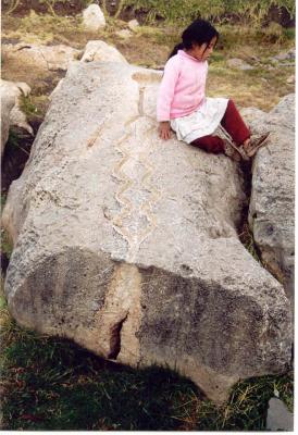 Offertory stone on the eastern edge of Vilcashuaman (la Piedra del Vaticinio)