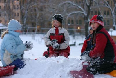 Playing in the snow