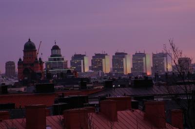 City skyline in dawn