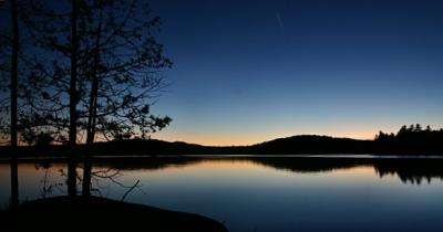 Lake scene at sunset