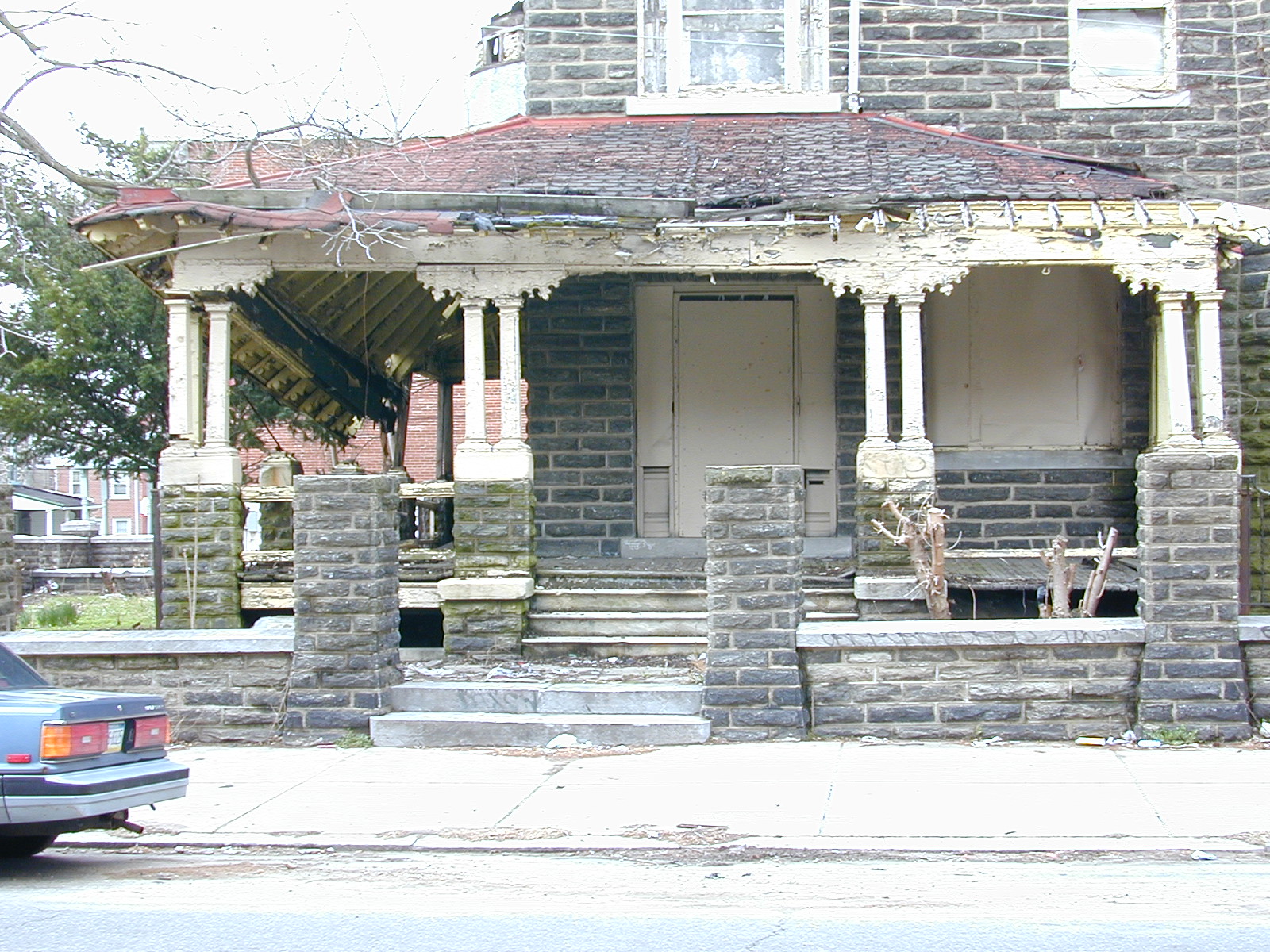 <b>April 2003.</b>  The porch is almost whole.