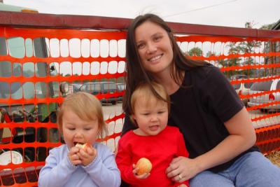 Reagan, Rory and Mommy on the hay ride