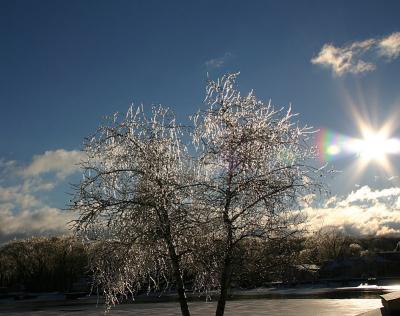 sun through the ice