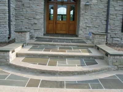 bluestone and lannon entry walk and walls