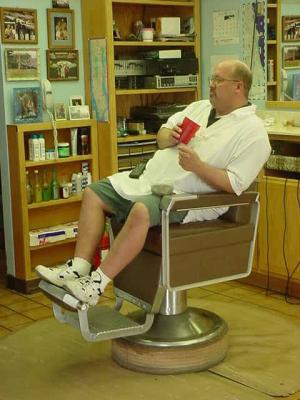 barber Bill waiting for a customer