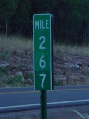 milepost 267 Pine Arizona