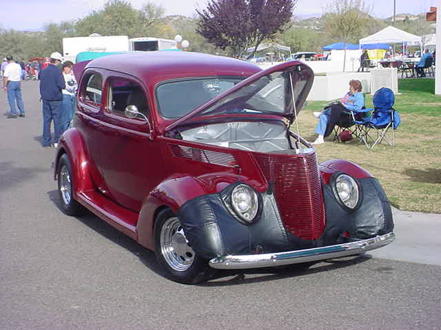 beautiful burgandy <br> 5 window custom sedan