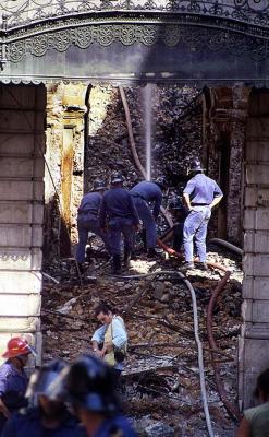 The great fire in Lisbon, Portugal 1988
