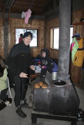 brien warms his muffins for breakfast