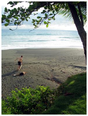 Steve heading for the surf