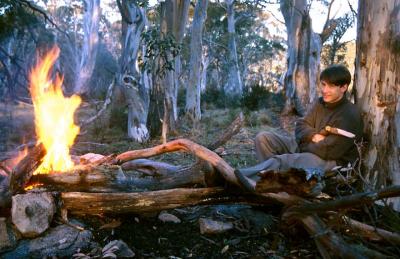 ah Angus By The Fire, Cotter Gap.JPG