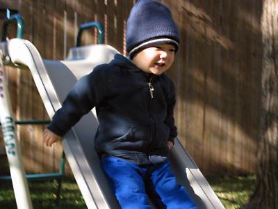 Playing in the backyard