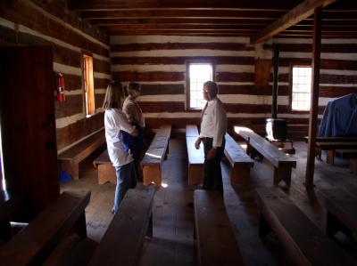 Picture from inside Blooming Grove Dunkard Church & Meeting House