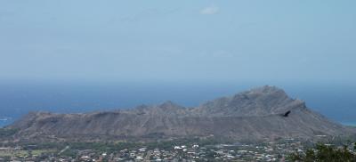 Diamond Head from a Highway Overpass on H-1