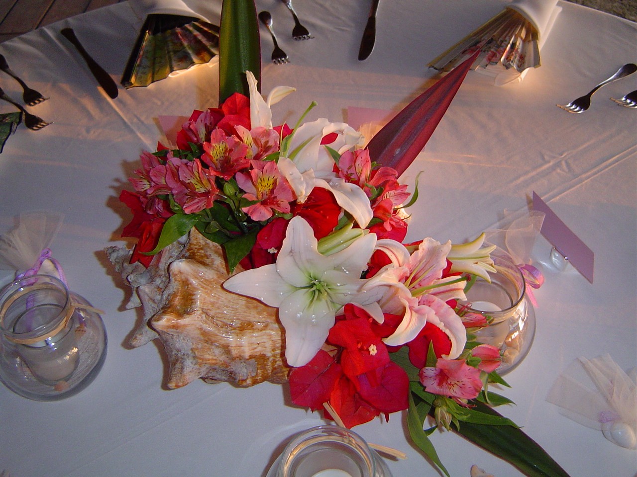 Conch shell centerpiece