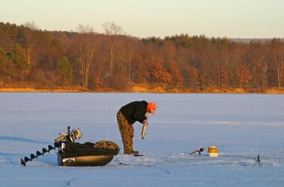 Winter ice fishing